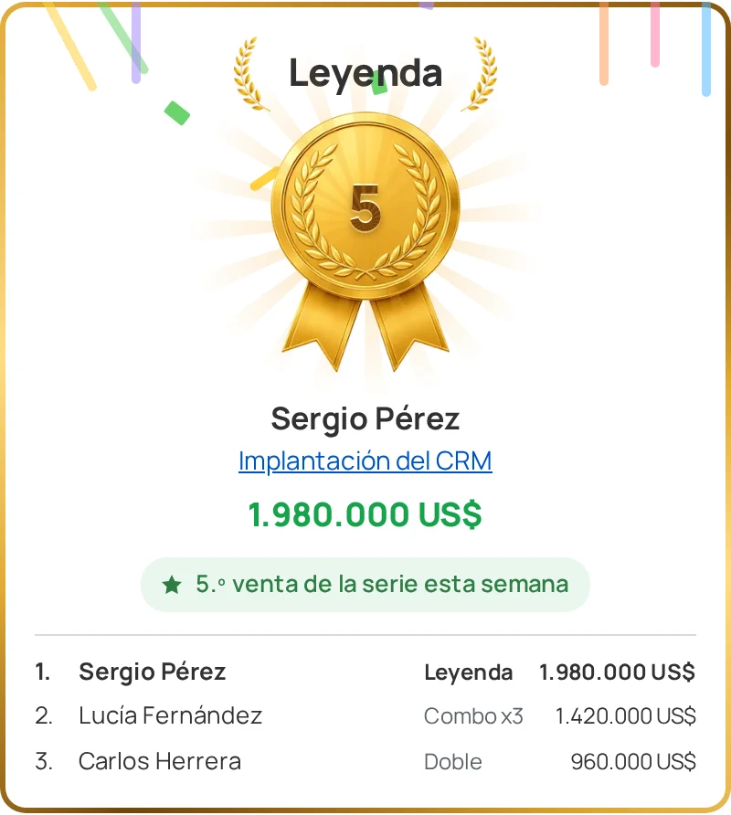 Ventana de Sales Arena con el nivel «Leyenda»