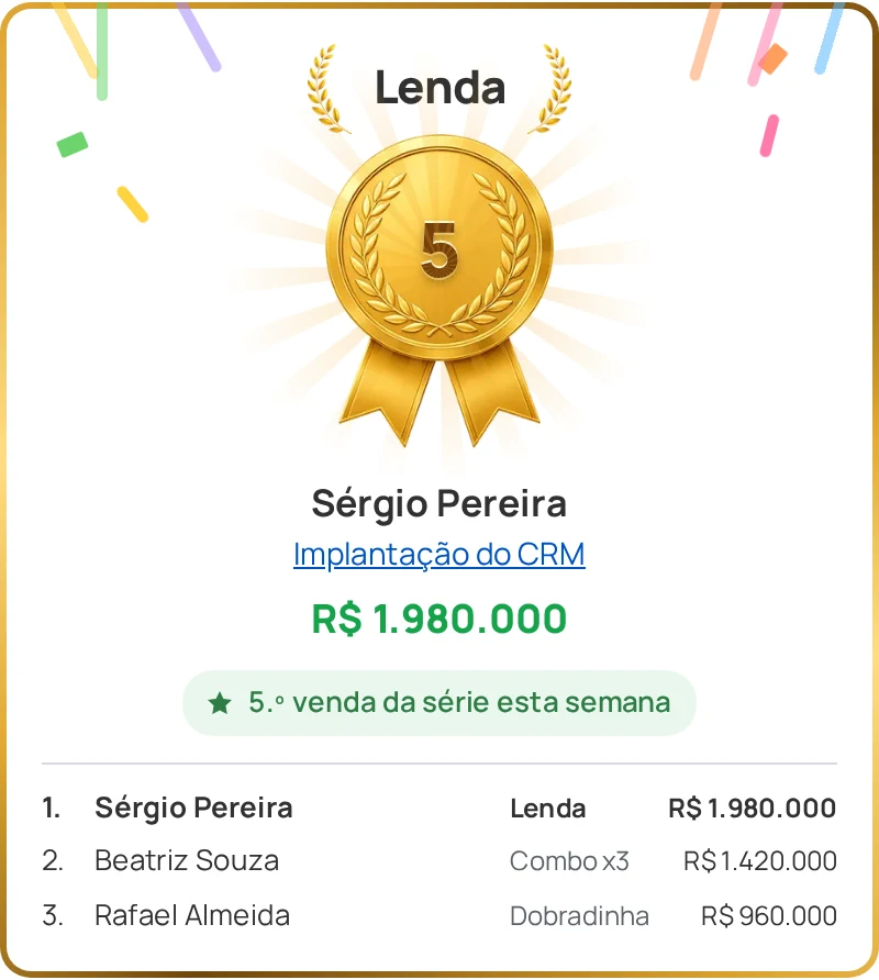 Janela do Sales Arena com o nível «Lenda»