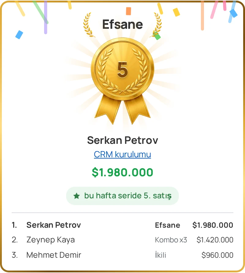 Sales Arena penceresi: «Efsane» seviyesi