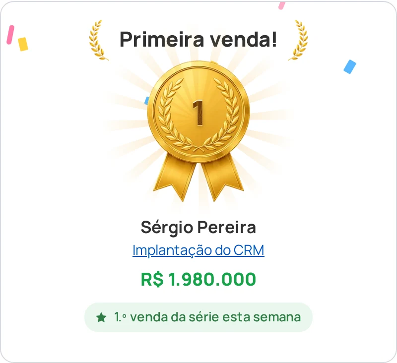 Janela do Sales Arena com o nível «Primeira venda»